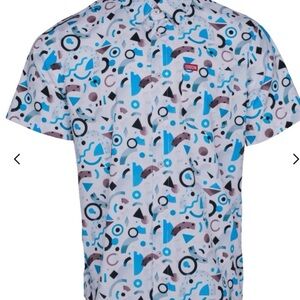 DIXXON Men's Abstract Blue and Black Short Sleeve Shirt, 5XL
